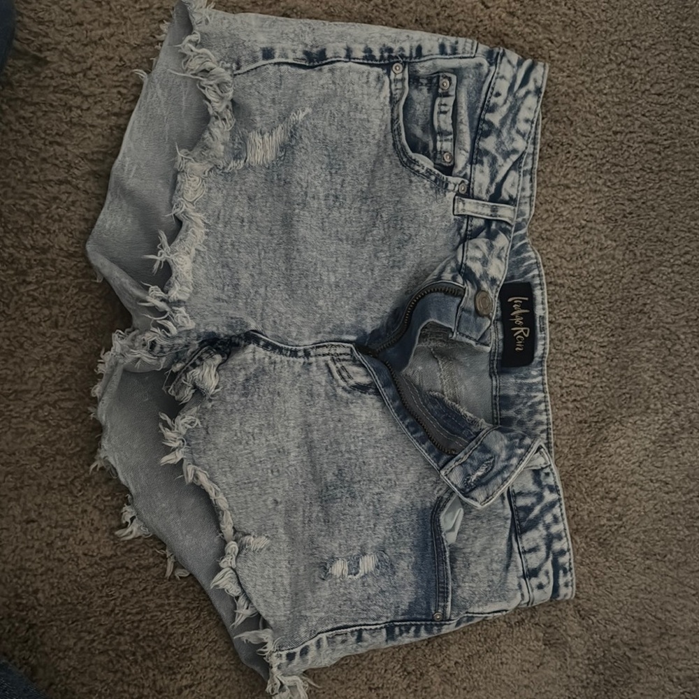 Indigo Rein Blue Distressed Jean Shorts